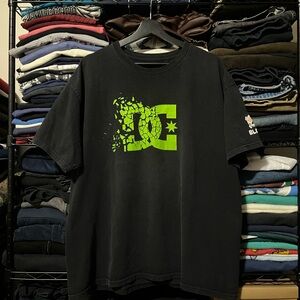 DC Men’s Black T-Shirt with Neon Green Logo